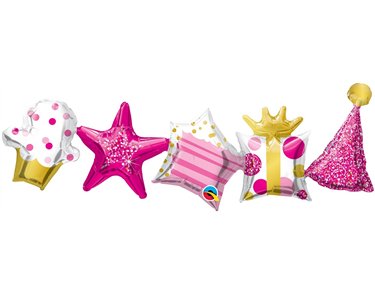 BIRTHDAY PINK AIR-FILL BALLOON GARLAND