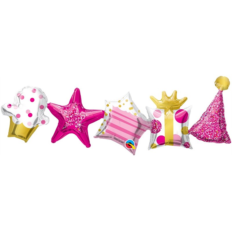 BIRTHDAY PINK AIR-FILL BALLOON GARLAND