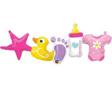 BABY GIRL AIR-FILL BALLOON GARLAND
