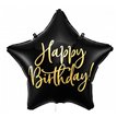 16in HAPPY BIRTHDAY BLACK GLOSSY FOIL BALLOON