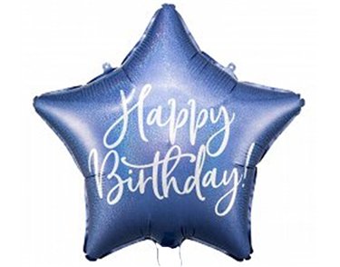 16in HAPPY BIRTHDAY NAVY GLOSSY FOIL BALLOON