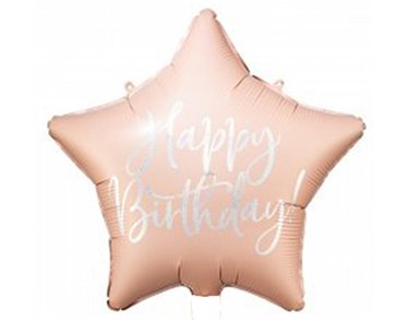 16in HAPPY BIRTHDAY LIGHT PINK GLOSSY FOIL BALLOON