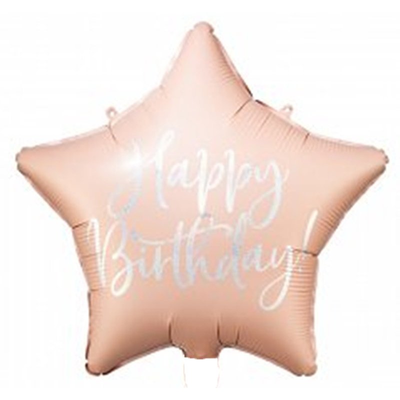 16in HAPPY BIRTHDAY LIGHT PINK GLOSSY FOIL BALLOON