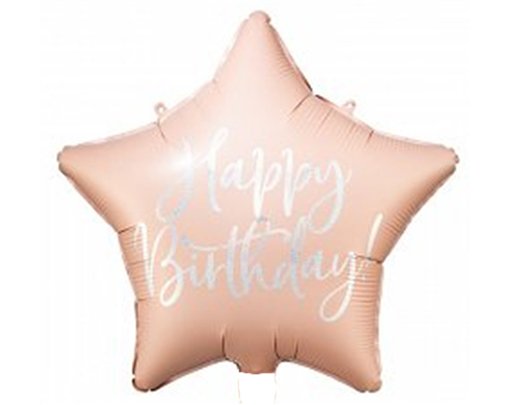 16in HAPPY BIRTHDAY LIGHT PINK GLOSSY FOIL BALLOON