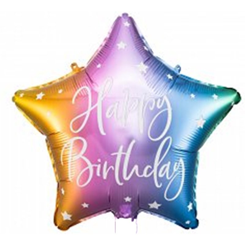 16in HAPPY BIRTHDAY OMBRE GLOSSY FOIL BALLOON