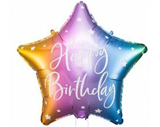 16in HAPPY BIRTHDAY OMBRE GLOSSY FOIL BALLOON