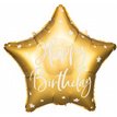 16in HAPPY BIRTHDAY GOLD GLOSSY FOIL BALLOON