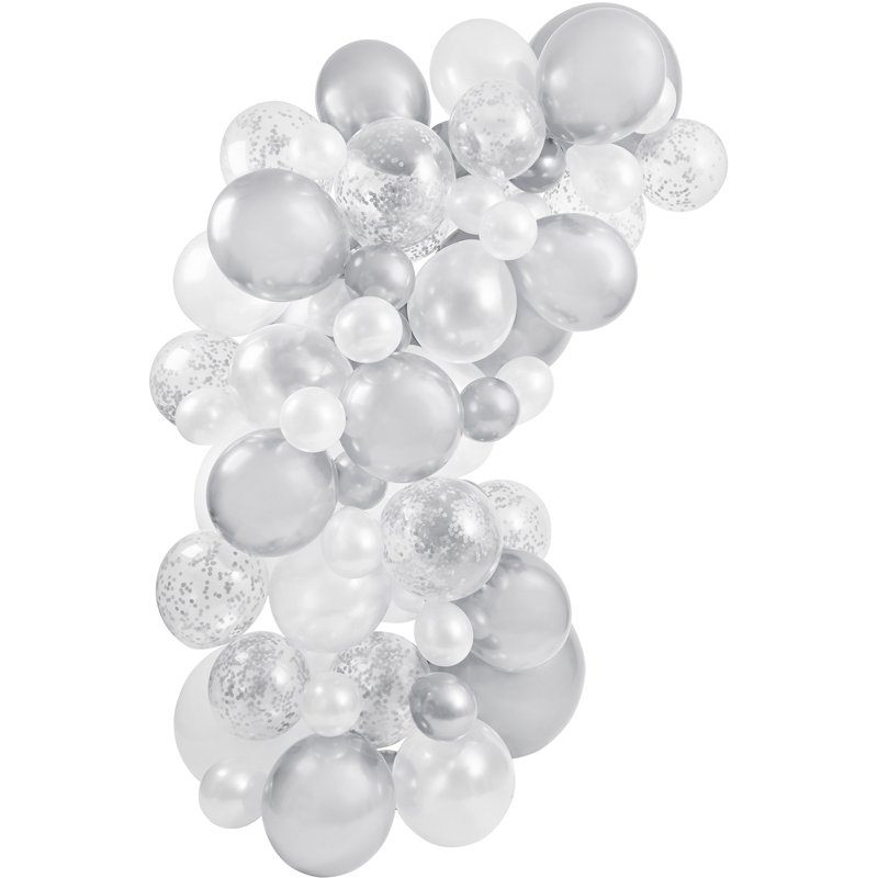 64PK SILVER  BALLOON ARCH