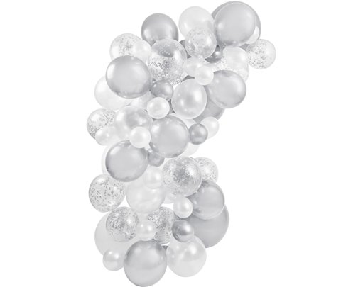 64PK SILVER  BALLOON ARCH