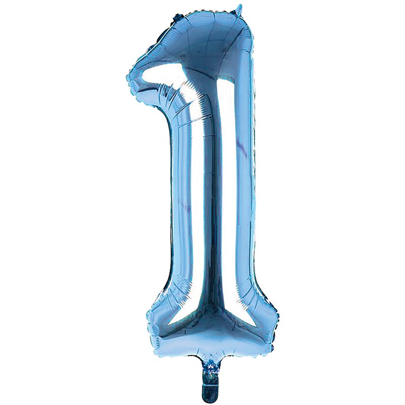 34IN LIGHT BLUE NUMBER 1 JUMBO FOIL