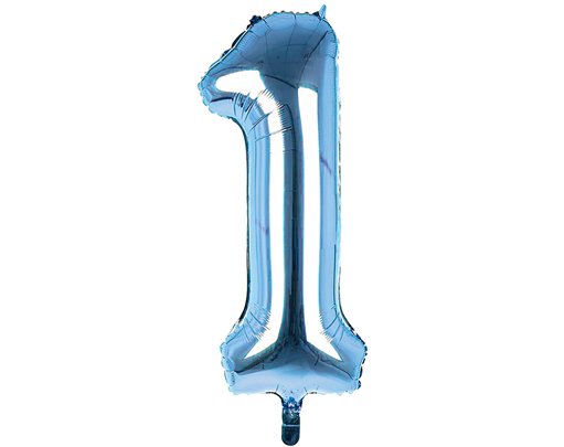 34IN LIGHT BLUE NUMBER 1 JUMBO FOIL