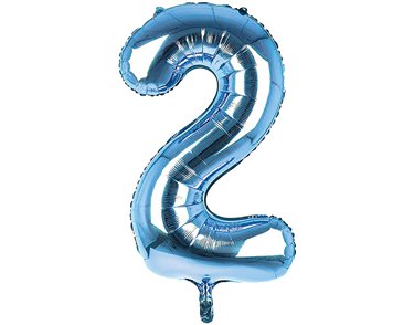 34IN LIGHT BLUE NUMBER 2 JUMBO FOIL