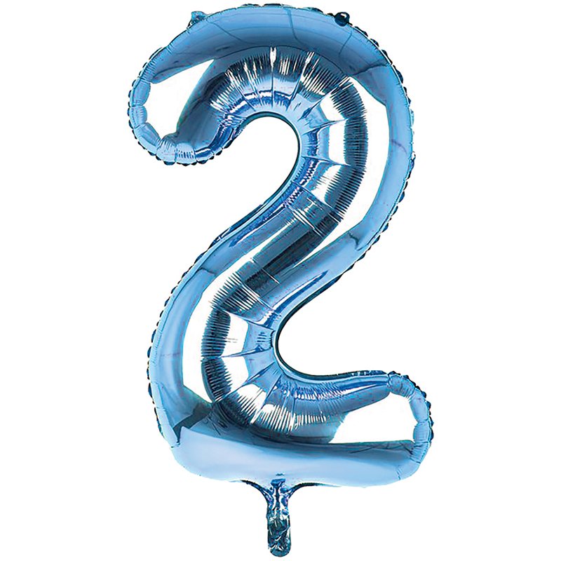 34IN LIGHT BLUE NUMBER 2 JUMBO FOIL