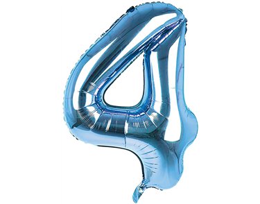34IN LIGHT BLUE NUMBER 4 JUMBO FOIL