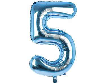 34IN LIGHT BLUE NUMBER 5 JUMBO FOIL