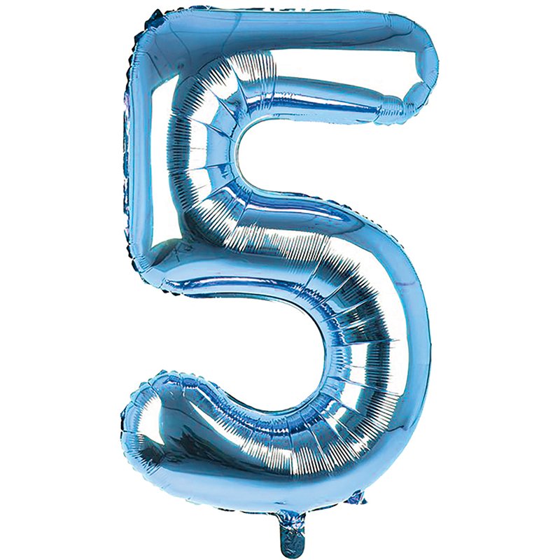 34IN LIGHT BLUE NUMBER 5 JUMBO FOIL