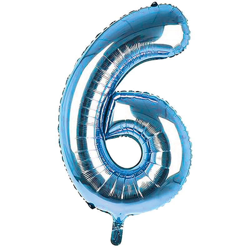 34IN LIGHT BLUE NUMBER 6 JUMBO FOIL