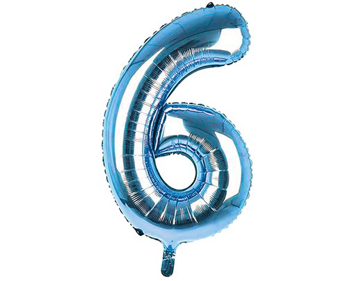 34IN LIGHT BLUE NUMBER 6 JUMBO FOIL