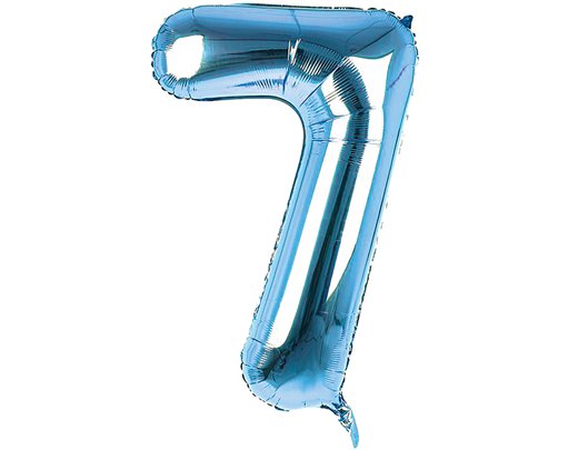 34IN LIGHT BLUE NUMBER 7 JUMBO FOIL