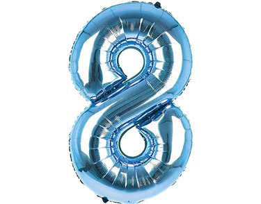 34IN LIGHT BLUE NUMBER 8 JUMBO FOIL