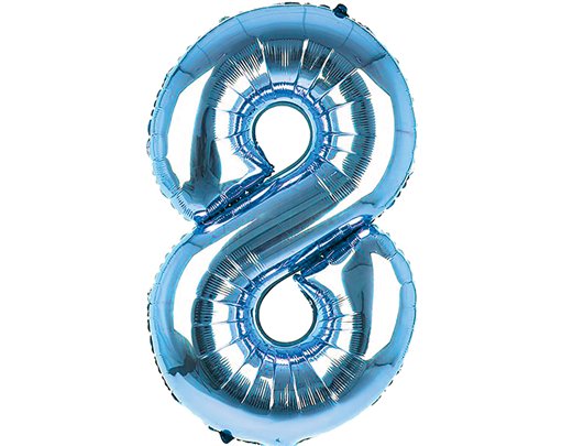 34IN LIGHT BLUE NUMBER 8 JUMBO FOIL