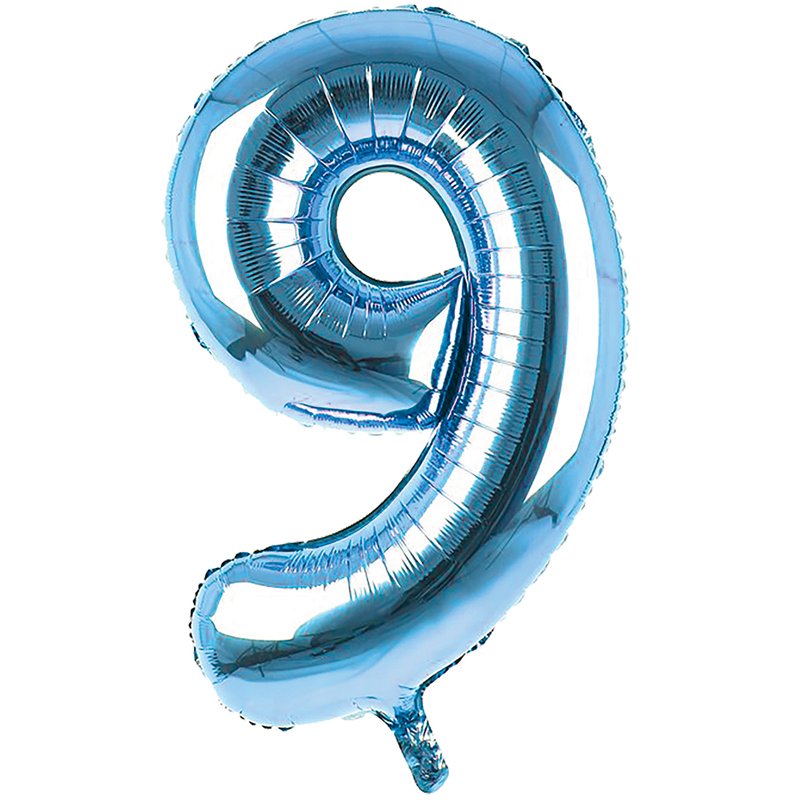 34IN LIGHT BLUE NUMBER 9 JUMBO FOIL