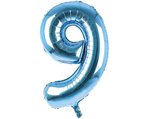 34IN LIGHT BLUE NUMBER 9 JUMBO FOIL