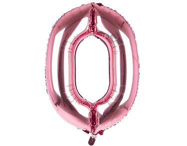 34IN LIGHT PINK NUMBER 0 JUMBO FOIL