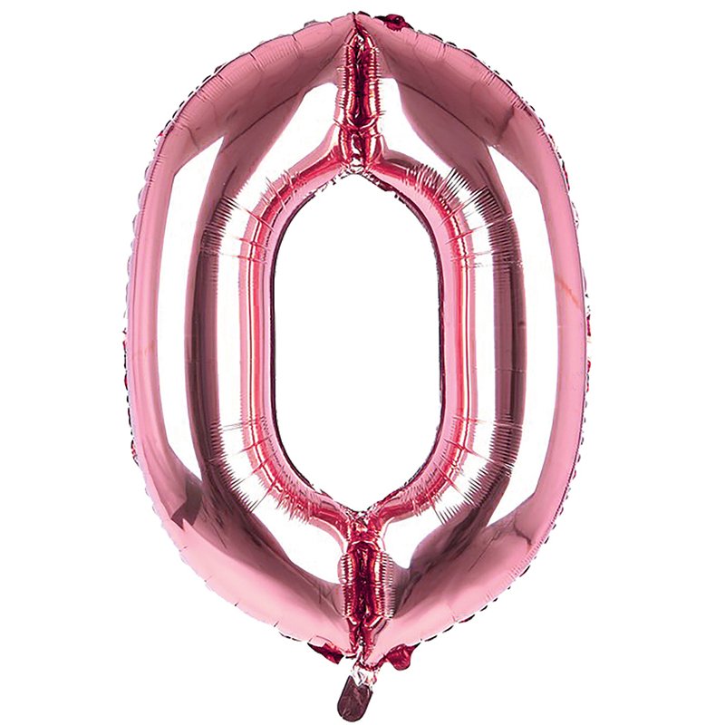 34IN LIGHT PINK NUMBER 0 JUMBO FOIL