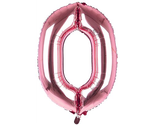 34IN LIGHT PINK NUMBER 0 JUMBO FOIL