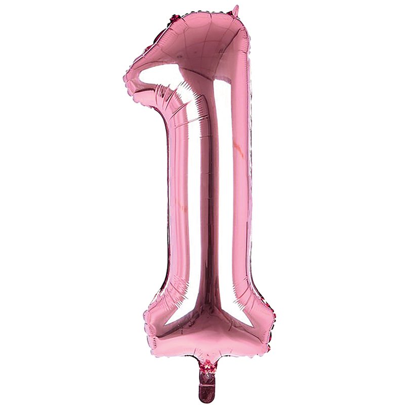 34IN LIGHT PINK NUMBER 1 JUMBO FOIL