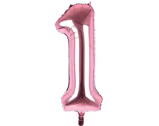 34IN LIGHT PINK NUMBER 1 JUMBO FOIL