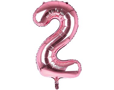 34IN LIGHT PINK NUMBER 2 JUMBO FOIL