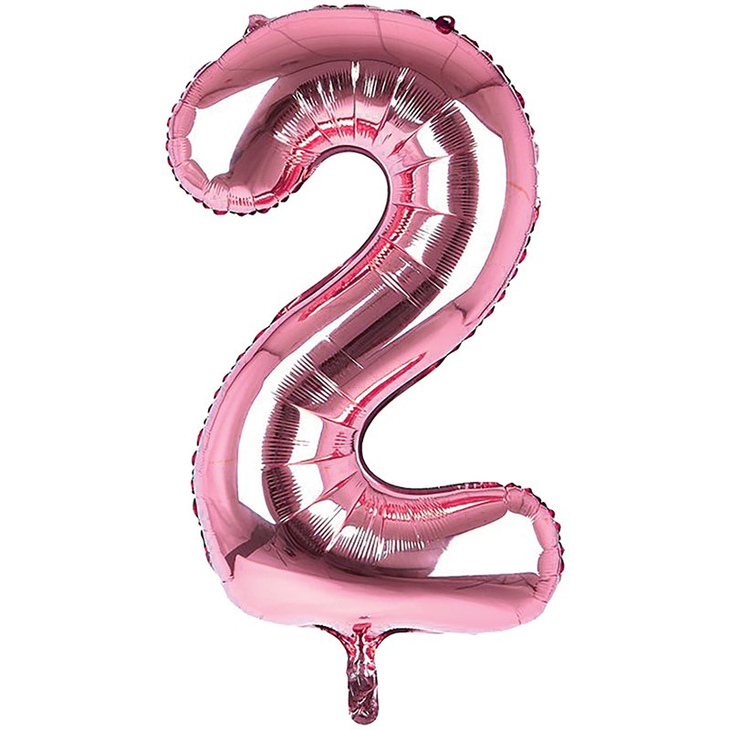 34IN LIGHT PINK NUMBER 2 JUMBO FOIL