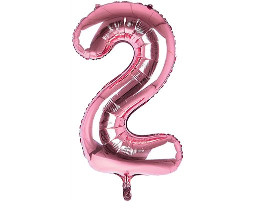 34IN LIGHT PINK NUMBER 2 JUMBO FOIL