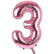 34IN LIGHT PINK NUMBER 3 JUMBO FOIL