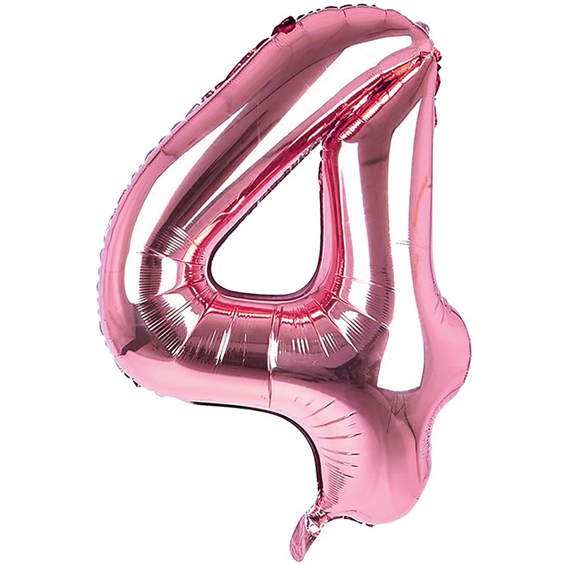 34IN LIGHT PINK NUMBER 4 JUMBO FOIL