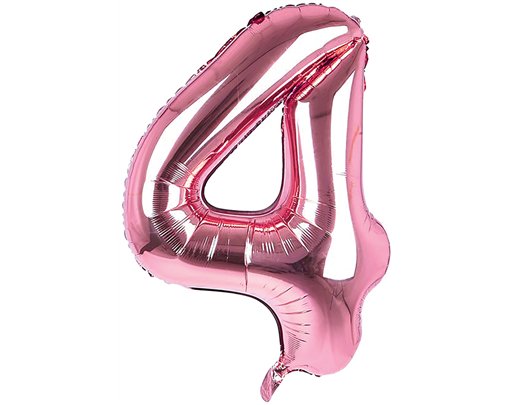 34IN LIGHT PINK NUMBER 4 JUMBO FOIL