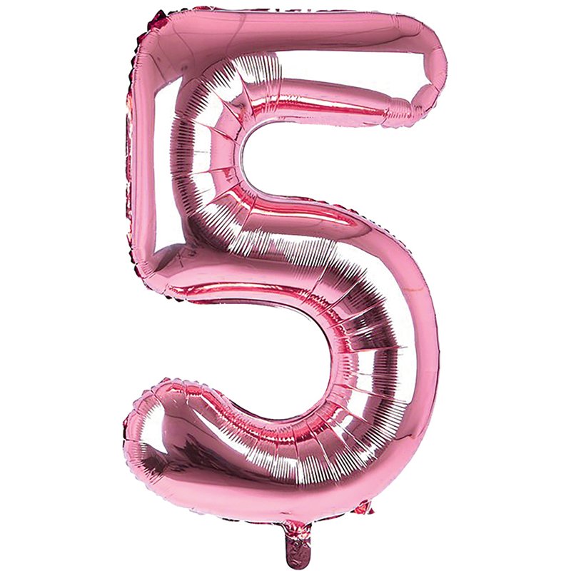 34IN LIGHT PINK NUMBER 5 JUMBO FOIL