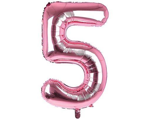 34IN LIGHT PINK NUMBER 5 JUMBO FOIL