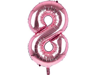 34IN LIGHT PINK NUMBER 8 JUMBO FOIL