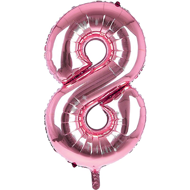 34IN LIGHT PINK NUMBER 8 JUMBO FOIL