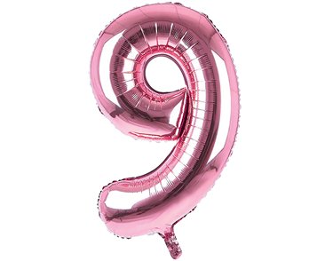 34IN LIGHT PINK NUMBER 9 JUMBO FOIL