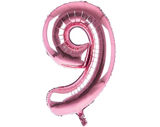 34IN LIGHT PINK NUMBER 9 JUMBO FOIL