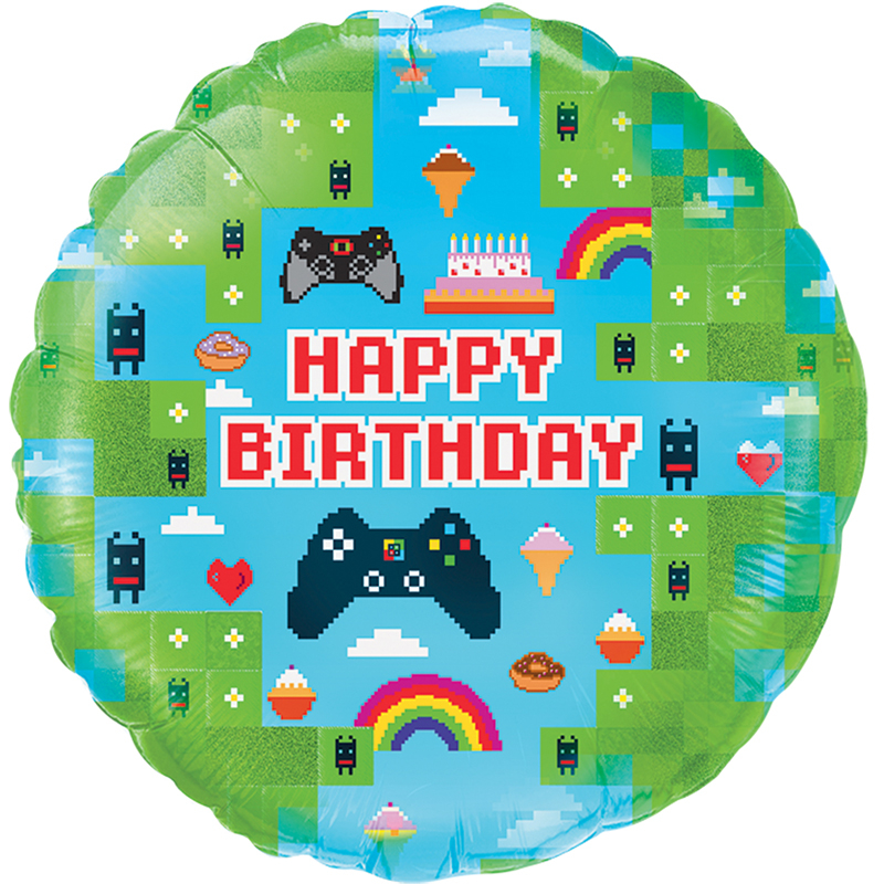 18in BLOX GAME BIRTHDAY FOIL BALLOON