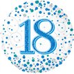 18in 18TH SPARKLING FIZZ BIRTHDAY BLUE FOIL BALLOON