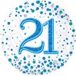 18in 21ST SPARKLING FIZZ BIRTHDAY BLUE FOIL BALLOON