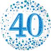 18in 40TH SPARKLING FIZZ BIRTHDAY BLUE FOIL BALLOON
