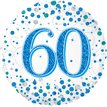 18in 60TH SPARKLING FIZZ BIRTHDAY BLUE FOIL BALLOON