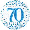 18in 70TH SPARKLING FIZZ BIRTHDAY BLUE FOIL BALLOON